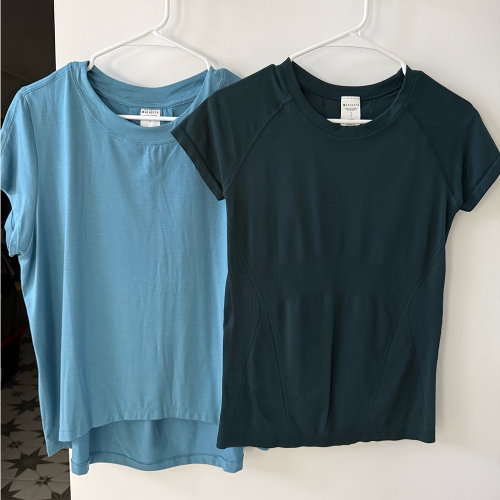 Athleta Teal and blue Short Sleeve Top
